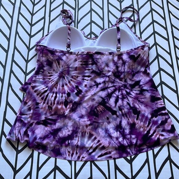 Magicsuit Good Vibes Rita Tankini Top Separate in Purple Tie Dye - Picture 5 of 8